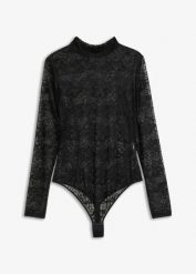 Body ze stringami z koronki. Czarne body i gorsety bonprix, bez wzorów, z koronki. Za 99.99 zł.