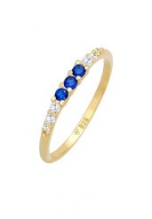 Elli Damski pierścionek Elegantz kryształami cyrkonii i syntetycznych szafirów w pozłacanym srebrze 925 Sterling Silver Pierścionki 1 ct. Szare pierścionki damskie Elli, z cyrkonią, pozłacane. Za 249.89 zł.