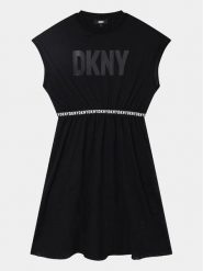 DKNY Sukienka codzienna D32898 S Czarny Regular Fit. Czarne sukienki dziewczęce DKNY, bez wzorów, z syntetyku, bez ramiączek, proste. Za 599.99 zł.