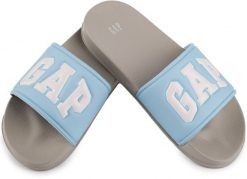 Damskie klapki sportowe miejskie na basen plażę GAP MURPHY. Niebieskie klapki damskie GAP, bez wzorów, z materiału, bez obcasa, bez zapięcia. Za 79.00 zł.