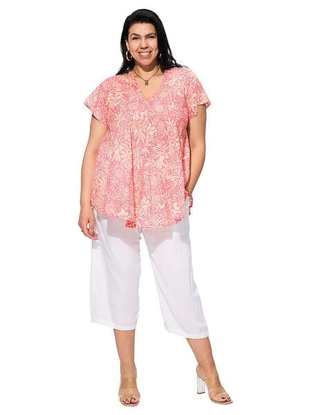 Aller Simplement Bluzka w kolorze różowym rozmiar: 46/48. Różowe bluzki damskie Aller Simplement, bez wzorów, z bawełny, klasyczne, bez kołnierzyka, bez ramiączek. Za 83.62 zł.