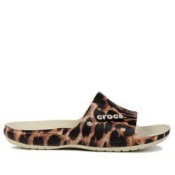 Klapki damskie Crocs CLASSIC CROCS ANIMAL. Brązowe klapki damskie Crocs, bez wzorów, bez obcasa, bez zapięcia. Za 139.00 zł.