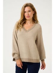 CULTURE Sweter "Cardeen" w kolorze beżowo-kremowym rozmiar: L/XL. Brązowe swetry klasyczne damskie Culture, l, z wełny, bez kołnierzyka. Za 140.53 zł.