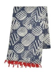 BLE Szal w kolorze niebiesko-białym - 180 x 100 cm rozmiar: onesize. Niebieskie szaliki damskie BLE, z aplikacjami, z bawełny. Za 33.95 zł.