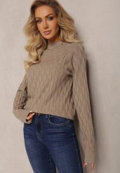 Beżowy Golf o Klasycznym Fasonie Anofra. Brązowe golfy damskie Renee, uniwersalny, bez wzorów, bez ramiączek. Za 54.99 zł.