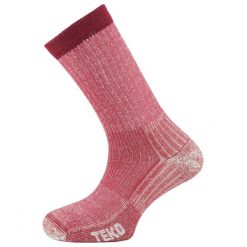 Skarpety sportowe z wełny Merino Teko ecoHIKE Light Half Cushion 2.0. Czerwone obuwie sportowe casual damskie TEKO, bez wzorów, z wełny. Za 64.99 zł.