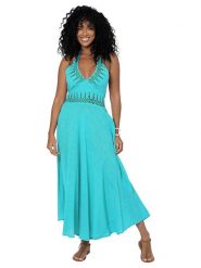 Aller Simplement Sukienka w kolorze turkusowym rozmiar: 34-40. Niebieskie sukienki damskie Aller Simplement, bez wzorów, z bawełny, bez ramiączek. Za 100.99 zł.