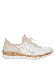 Rieker Sneakersy N4286-80 Biały. Białe obuwie sportowe damskie Rieker, z materiału, bez zapięcia. Za 349.99 zł.