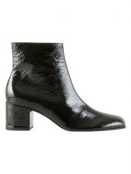 Högl Skórzane botki w kolorze czarnym rozmiar: 39. Czarne botki damskie Högl, z lakierowanej skóry, eleganckie, bez obcasa, bez zapięcia. Za 371.56 zł.