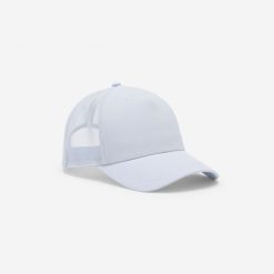 Czapka z daszkiem fitness. Brązowe czapki z daszkiem damskie DOMYOS, bez wzorów, z materiału. Za 39.99 zł.