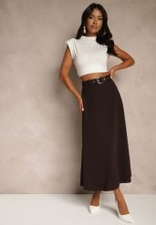 Brązowa Spódnica o Rozkloszowanym Kroju Melobia. Brązowe spódnice damskie Renee, na co dzień, bez wzorów, eleganckie, maxi. Za 64.99 zł.