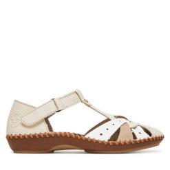 Sandały Rieker. Brązowe sandały damskie Rieker, bez wzorów, bez obcasa, na płaskiej podeszwie, bez zapięcia. Za 339.99 zł.