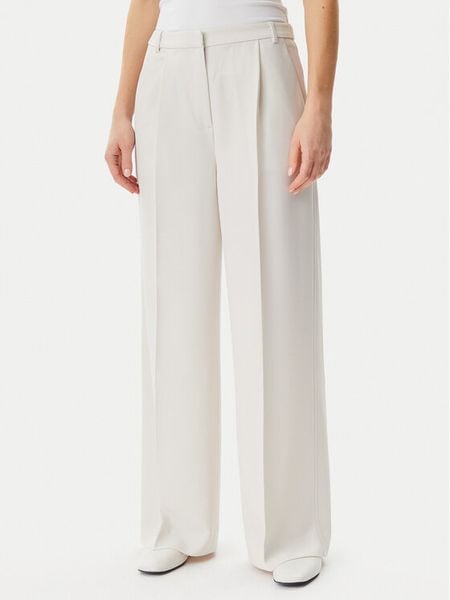 Calvin Klein Spodnie materiałowe Travel Twill K20K208214 Szary Wide Leg. Szare spodnie materiałowe damskie Calvin Klein, bez wzorów, z materiału. Za 339.99 zł.