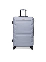 GINO ROSSI Walizka duża CEO-GIN-L-003-05-SILVER3 Srebrny. Szare walizki Gino Rossi, bez wzorów, z materiału, duże. Za 299.99 zł.