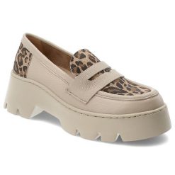 Beżowe Półbuty Armodo Stylowe Obuwie Damskie Ze Skóry Naturalnej. Brązowe półbuty damskie Armodo, bez wzorów, z jeansu, bez obcasa, na platformie, bez zapięcia. Za 399.00 zł.