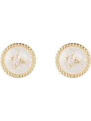 U.S. Polo Assn. Pozłacane kolczyki-wkrętki z kryształami rozmiar: onesize. Białe kolczyki damskie U.S. Polo Assn., z kryształem, metalowe. Za 100.75 zł.
