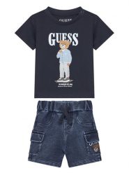 Guess Komplet t-shirt i szorty jeansowe I6GG04 K8HM4 Kolorowy Regular Fit. T-shirty i koszulki chłopięce Guess, z aplikacjami, z bawełny, bez kołnierzyka, bez ramiączek. Za 229.99 zł.