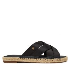Espadryle Tommy Hilfiger. Czarne espadryle damskie Tommy Hilfiger, bez wzorów, bez obcasa. Za 219.99 zł.