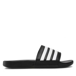 Klapki adidas. Fioletowe klapki damskie Adidas, bez wzorów, bez obcasa, bez zapięcia. Za 99.99 zł.
