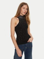 Marciano Guess Golf 4BGR37 5439Z Czarny Regular Fit. Czarne golfy damskie Marciano Guess, xs, z aplikacjami, z wiskozy, bez ramiączek. Za 419.99 zł.