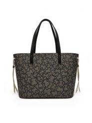 TOUS Torebka Kaos Icon 2002022051 Czarny. Czarne shopper bag tous, bez wzorów, ze skóry, bez dodatków. Za 769.99 zł.