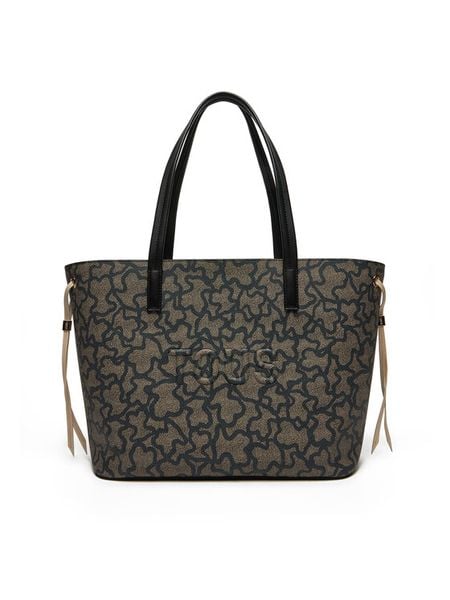 TOUS Torebka Kaos Icon 2002022051 Czarny. Czarne shopper bag tous, bez wzorów, ze skóry, bez dodatków. Za 769.99 zł.