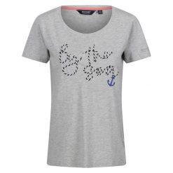 T-shirt Damski Napisy Melanżowy Filandra VIII. Białe koszulki sportowe damskie Regatta, s, bez wzorów, bez ramiączek. Za 36.99 zł.