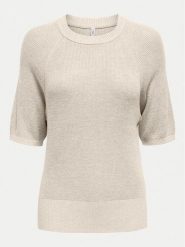 ONLY Sweter Lecia 15339541 Beżowy Regular Fit. Brązowe swetry klasyczne damskie Only, s, z wiskozy, bez kołnierzyka. Za 79.99 zł.