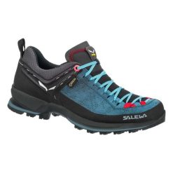 Damskie buty trekkingowe Salewa Mtn Trainer 2 Gtx. Niebieskie obuwie trekkingowe damskie Salewa, z gore-texu, bez zapięcia. Za 825.80 zł.