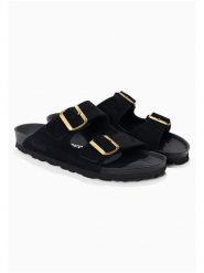 BACKSUN Skórzane klapki "Bali" w kolorze czarnym rozmiar: 41. Czarne klapki damskie Backsun, bez wzorów, ze skóry, z otwartym noskiem, bez obcasa, bez zapięcia. Za 130.99 zł.