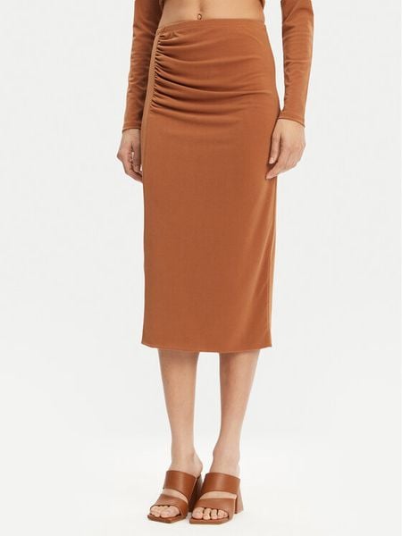 ViCOLO Spódnica midi UD0010 Brązowy Regular Fit. Brązowe spódnice damskie ViCOLO, m, bez wzorów, z syntetyku, midi. Za 179.99 zł.