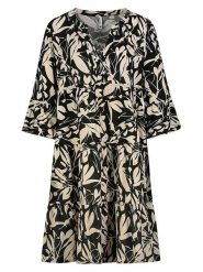 Sublevel Sukienka w kolorze czarno-beżowym rozmiar: XXL. Brązowe sukienki damskie Sublevel, bez wzorów, z wiskozy, bez ramiączek. Za 139.95 zł.