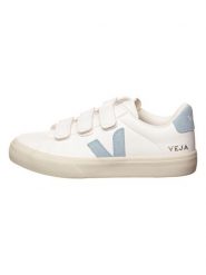Veja Skórzane sneakersy "Recife" w kolorze biało-błękitnym rozmiar: 39. Białe obuwie sportowe damskie Veja, bez zapięcia. Za 505.13 zł.