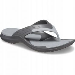 Japonki Dla Dorosłych Crocs Modi Sport Flip. Szare klapki damskie Crocs, bez wzorów, z materiału, bez obcasa, bez zapięcia. Za 139.99 zł.