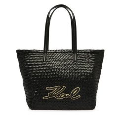 Torebka KARL LAGERFELD. Czarne shopper bag KARL LAGERFELD, bez wzorów, bez dodatków. Za 1,749.00 zł.