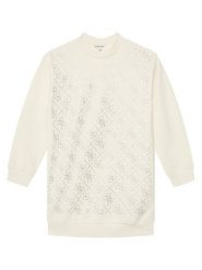 Guess Sukienka codzienna J5YK02 KA6V4 Écru Regular Fit. Sukienki dziewczęce Guess, z aplikacjami, z bawełny, bez ramiączek, proste. Za 139.99 zł.