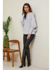 Joséfine Sweter "Hajos" w kolorze szarym rozmiar: XL. Szare swetry klasyczne damskie Joséfine, xl, z kaszmiru, bez kołnierzyka. Za 152.99 zł.