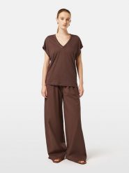 Scotch & Soda Koszulka w kolorze ciemnobrązowym rozmiar: XS. Brązowe koszulki damskie Scotch & Soda, xs, bez wzorów, bez kołnierzyka, bez ramiączek. Za 87.40 zł.