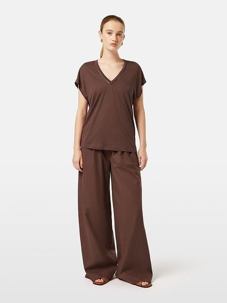 Scotch & Soda Koszulka w kolorze ciemnobrązowym rozmiar: XS. Brązowe koszulki damskie Scotch & Soda, xs, bez wzorów, bez kołnierzyka, bez ramiączek. Za 78.66 zł.