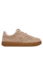 Tommy Hilfiger Sneakersy Th Heritage Court Sneaker Suede FW0FW09266 Beżowy. Brązowe obuwie sportowe damskie Tommy Hilfiger, ze skóry, bez zapięcia. Za 409.99 zł.
