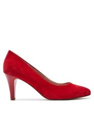 Caprice Szpilki 9-22405-42 Czerwony. Czerwone szpilki damskie Caprice, bez wzorów, ze skóry, bez obcasa, na szpilce, bez zapięcia. Za 183.99 zł.