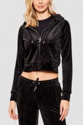 JUICY COUTURE Czarna bluza Madison Outline, Rozmiar M. Czarne bluzy damskie Juicy Couture, m, bez wzorów, z kapturem. W wyprzedaży za 297.99 zł.