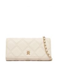 Tommy Hilfiger Torebka Th Feminine Wallet On Chain AW0AW18795 Kremowy. Białe listonoszki damskie Tommy Hilfiger, bez wzorów, ze skóry, bez dodatków. Za 409.99 zł.