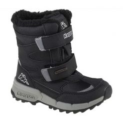 Buty Kappa Cekis Tex 260903K-1115 czarne. Czarne buty zimowe chłopięce z gumy, bez zapięcia. Za 248.12 zł.