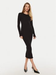 Silvian Heach Sukienka dzianinowa Chikio GPA24081VE Czarny Slim Fit. Czarne sukienki damskie Silvian Heach, bez wzorów, z dzianiny, bez ramiączek. Za 359.99 zł.