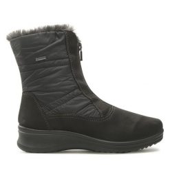 Botki Ara. Czarne botki damskie Ara, z gore-texu, bez obcasa, na płaskiej podeszwie, bez zapięcia. Za 549.99 zł.