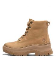 Timberland Skórzane kozaki zimowe "Roxie Lane" w kolorze jasnobrązowym rozmiar: 38,5. Brązowe kozaki damskie Timberland, na zimę, bez obcasa, bez zapięcia. Za 377.62 zł.