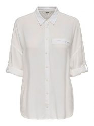 ONLY Koszula w kolorze białym rozmiar: XL. Białe koszule damskie Only, xl, bez wzorów, z wiskozy, bez kołnierzyka, bez ramiączek. Za 79.03 zł.