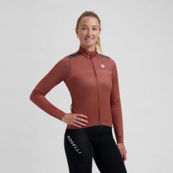 Koszulka damska z długim rękawem Mono DWR. Brązowe bluzki damskie Rogelli, s, bez wzorów, bez kołnierzyka, bez ramiączek. Za 358.90 zł.