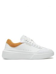 Skechers Sneakersy 185060/WTAN Biały. Białe obuwie sportowe damskie Skechers, ze skóry, bez zapięcia. Za 179.99 zł.